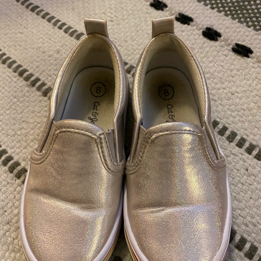 Cat & Jack gold toddler size (8) slip on tennis shoe.